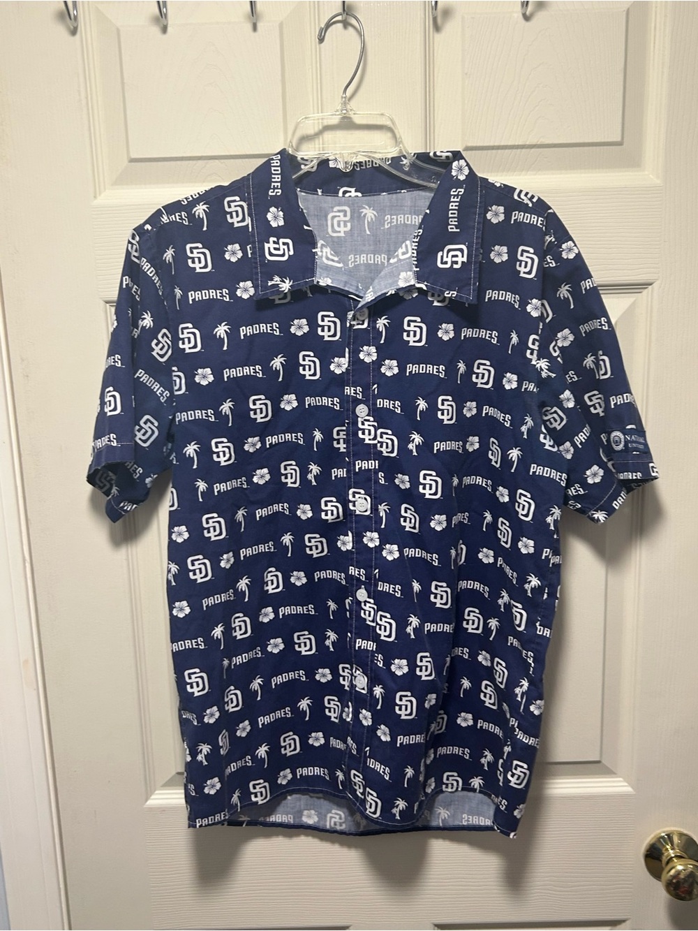 Men's MLB Baseball San Diego Padres All Over Print Hawaiian Shirt Blue Med SGA